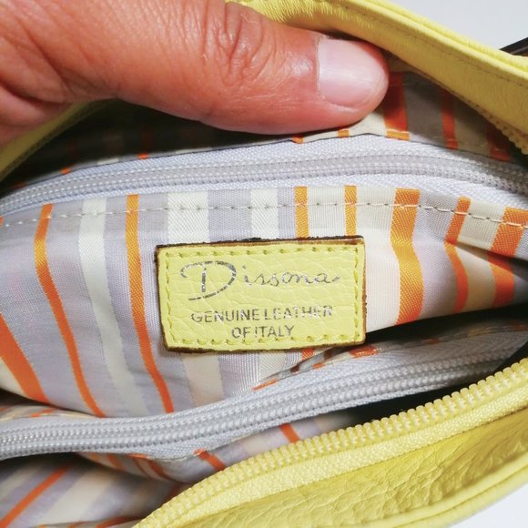 Dissona Small Yellow Leather Purse Italy Gorgeous - Picture 3 of 9